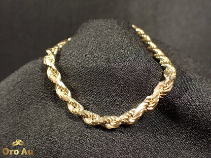 9ct Yellow Gold Rope Link Bracelet 21cm 16.35g