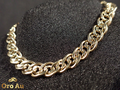 9ct Yellow Gold Double Link Bracelet 22cm 12.65g