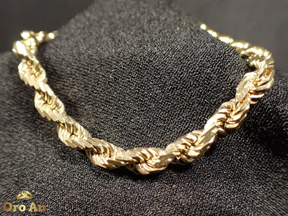 9ct Yellow Gold Rope Link Bracelet 21cm 16.35g