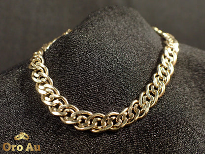 9ct Yellow Gold Double Link Bracelet 22cm 12.65g