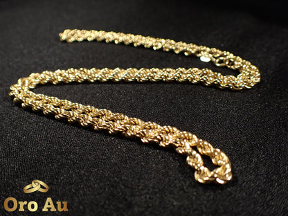 9ct Yellow Gold Rope Link Chain 62cm 15.9g