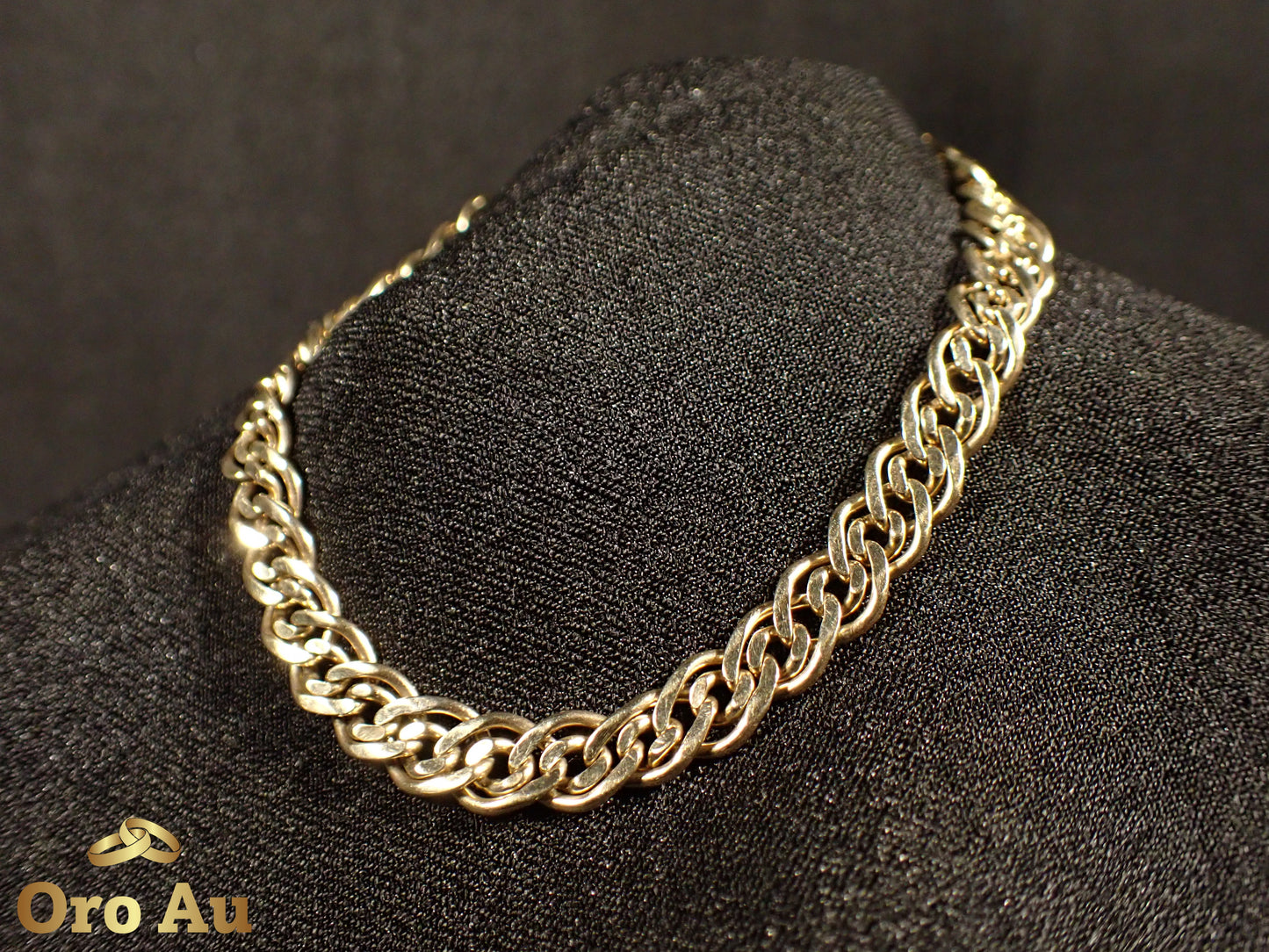 9ct Yellow Gold Double Link Bracelet 22cm 12.65g