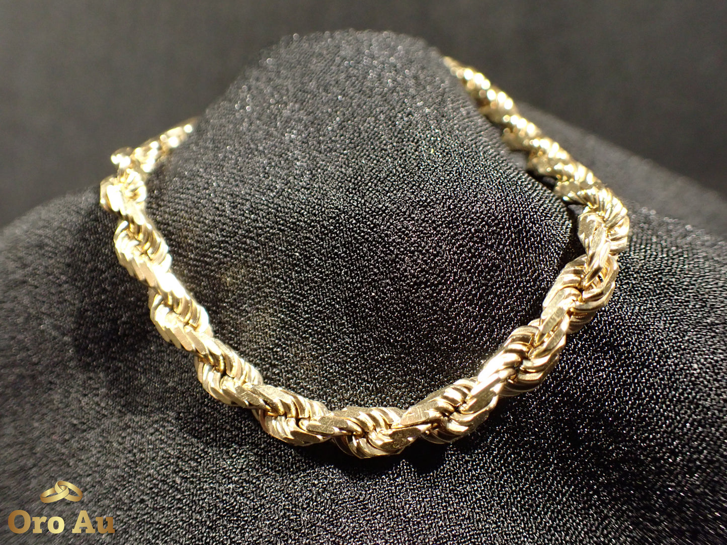 9ct Yellow Gold Rope Link Bracelet 21cm 16.35g