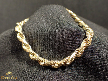 9ct Yellow Gold Rope Link Bracelet 21cm 16.35g