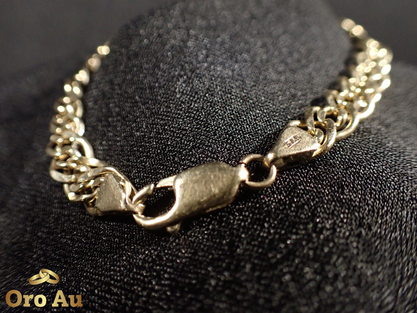 9ct Yellow Gold Double Link Bracelet 22cm 12.65g