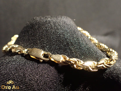 9ct Yellow Gold Rope Link Bracelet 21cm 16.35g