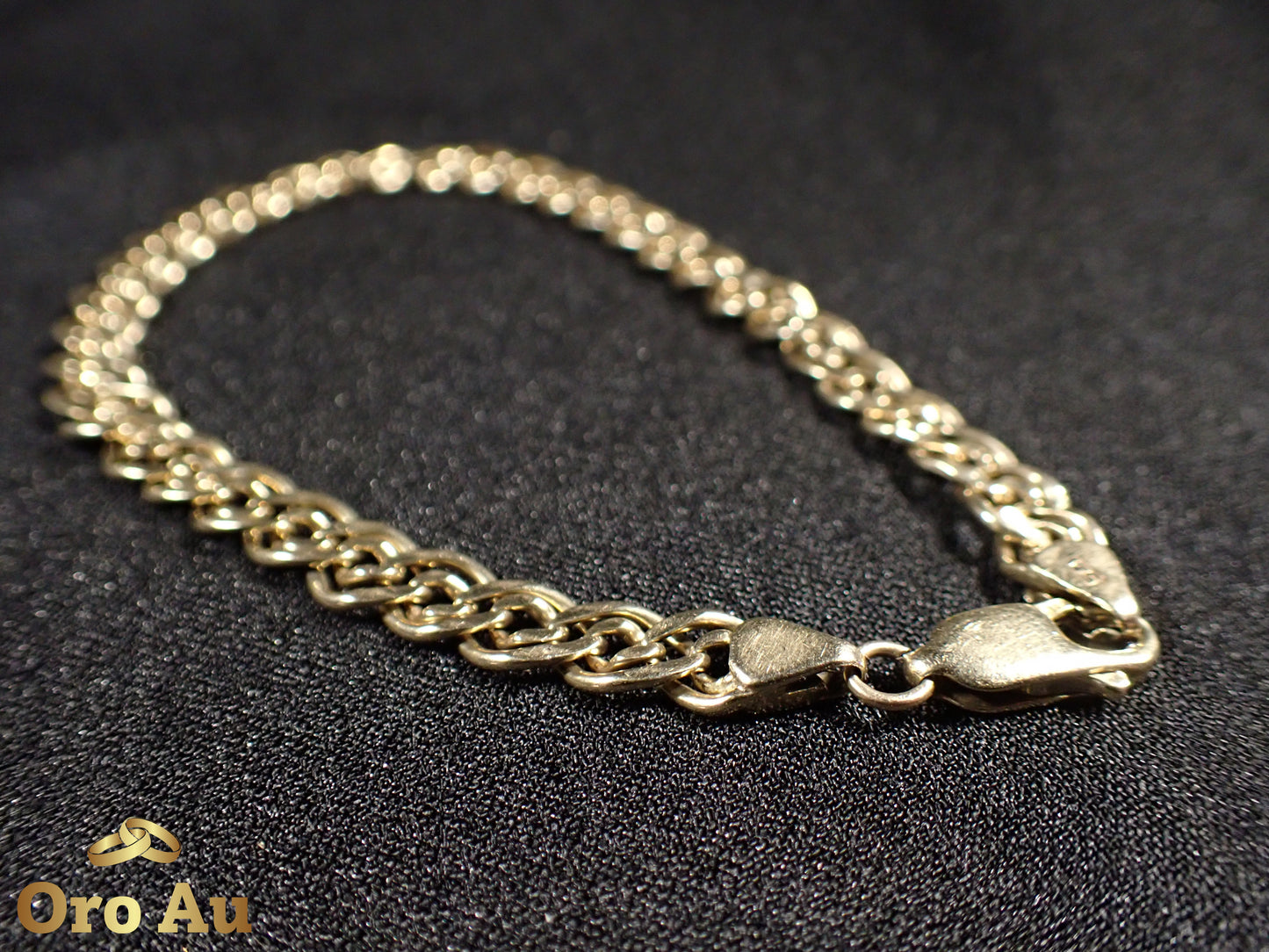 9ct Yellow Gold Double Link Bracelet 22cm 12.65g