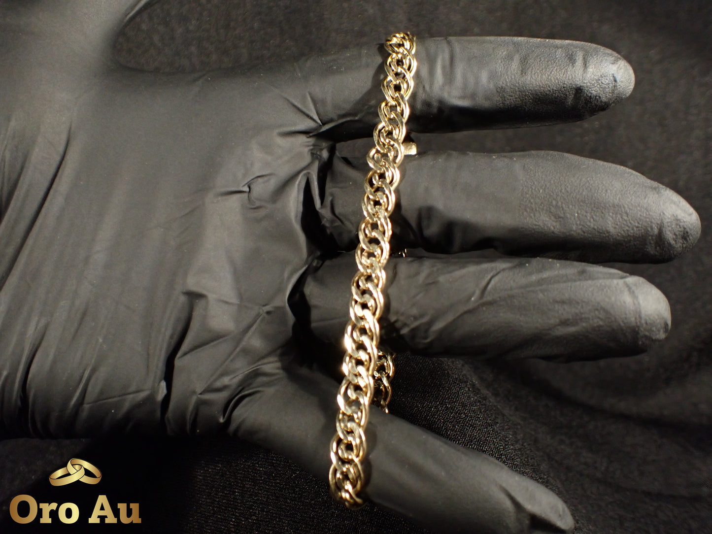 9ct Yellow Gold Double Link Bracelet 22cm 12.65g