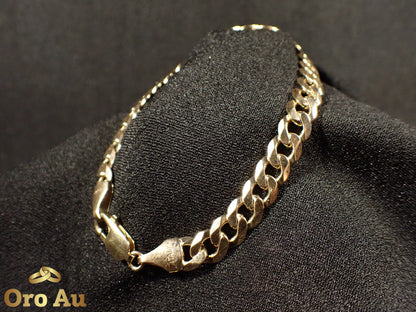9ct Yellow Gold Bevilled Curb Link Bracelet 22cm 20.06g