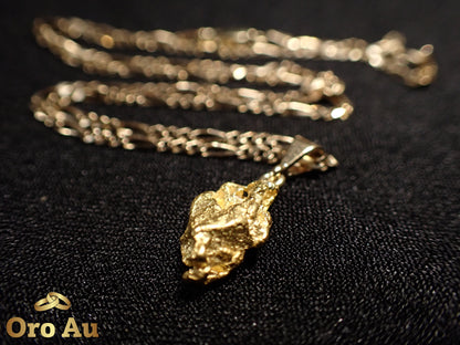 22ct Yellow Gold Pendant 3.08g w/ 9ct Yellow Gold Necklace 45.5cm 3.84g
