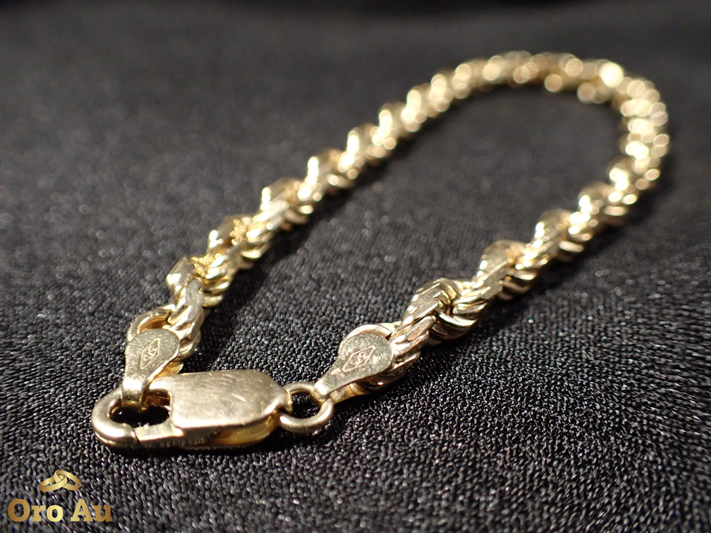 9ct Yellow Gold Rope Link Bracelet 21cm 16.35g