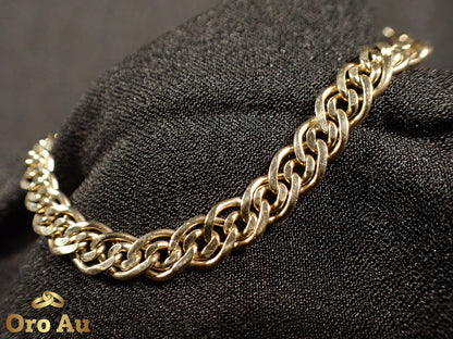 9ct Yellow Gold Double Link Bracelet 22cm 12.65g