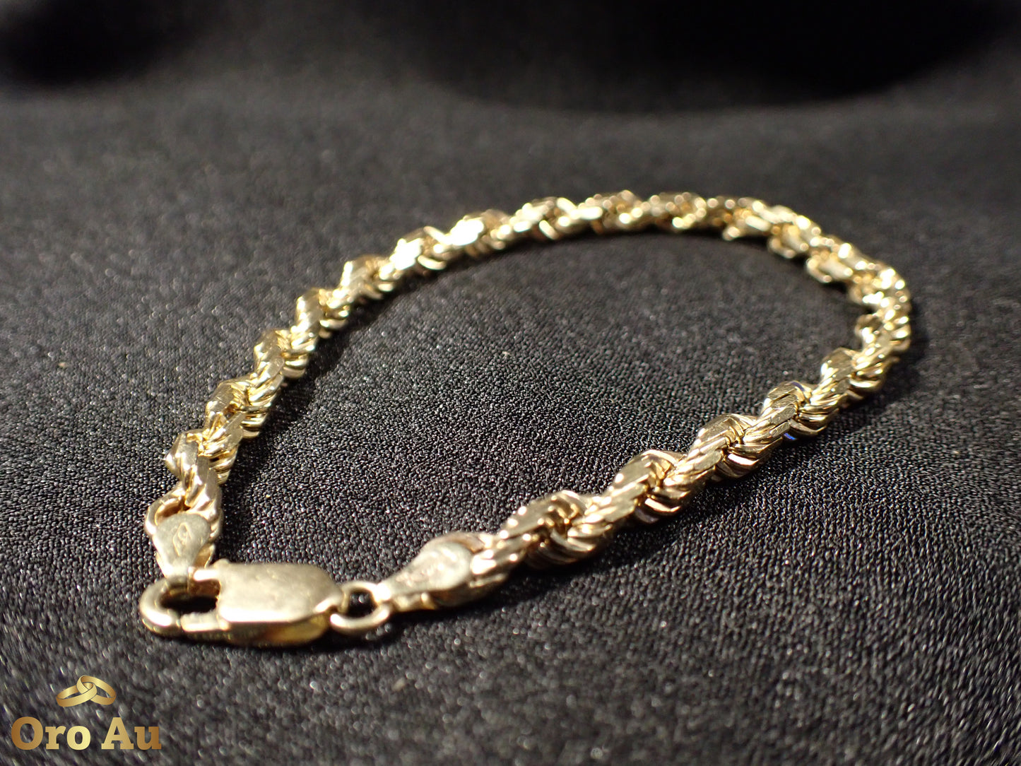 9ct Yellow Gold Rope Link Bracelet 21cm 16.35g