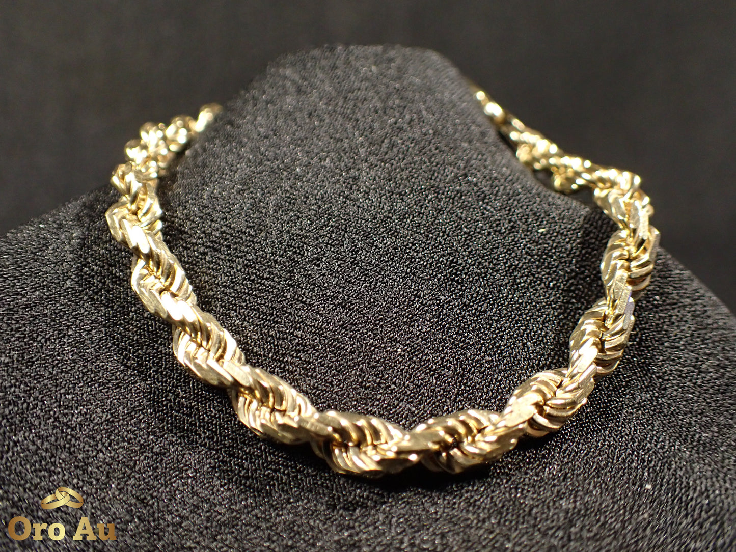 9ct Yellow Gold Rope Link Bracelet 21cm 16.35g
