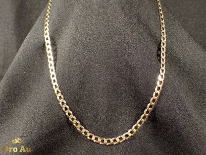 9ct Yellow Gold Flat Curb Link Necklace 14.08g 53cm