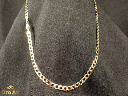 9ct Yellow Gold Flat Curb Link Necklace 14.08g 53cm