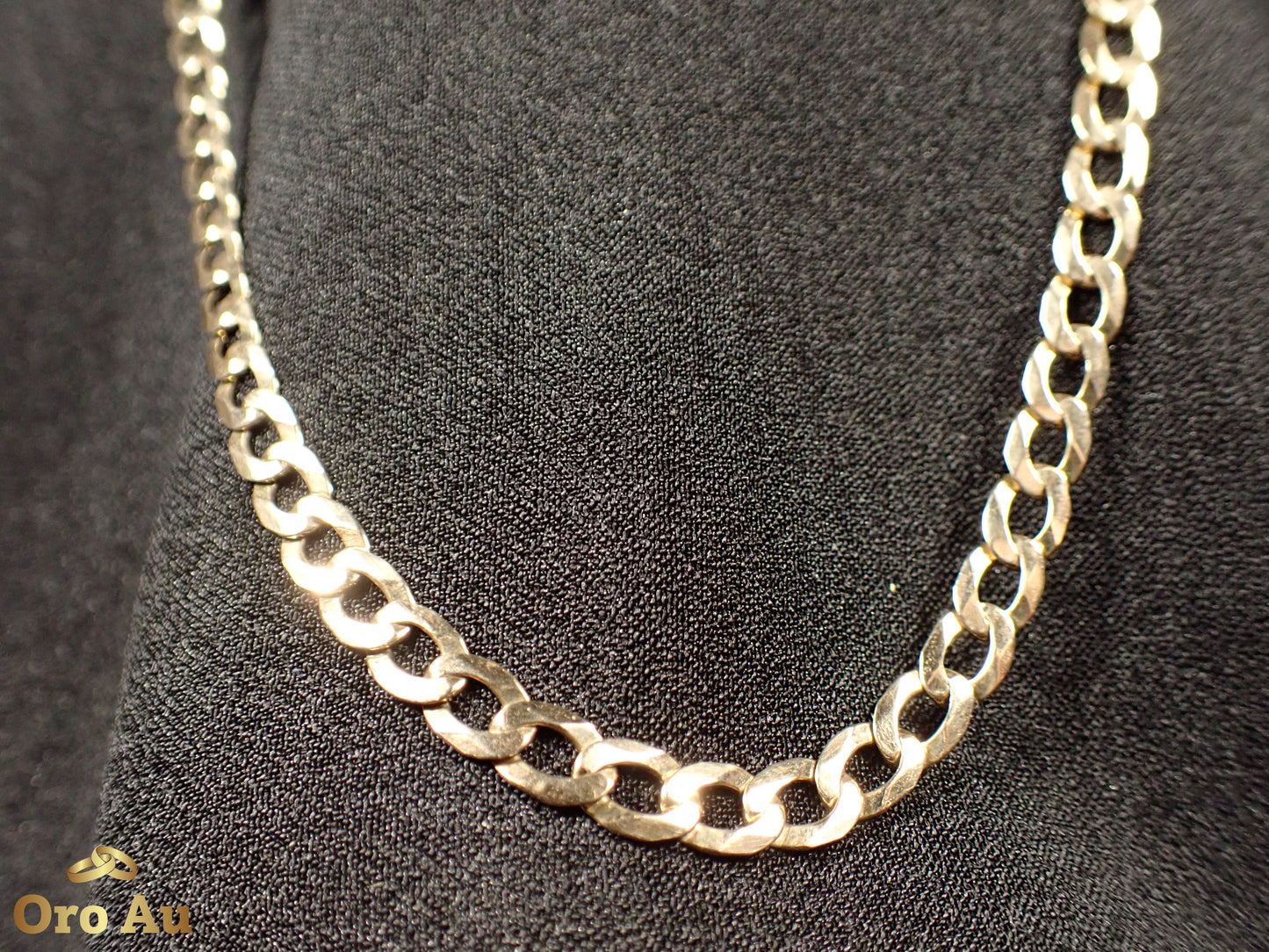 9ct Yellow Gold Flat Curb Link Necklace 14.08g 53cm