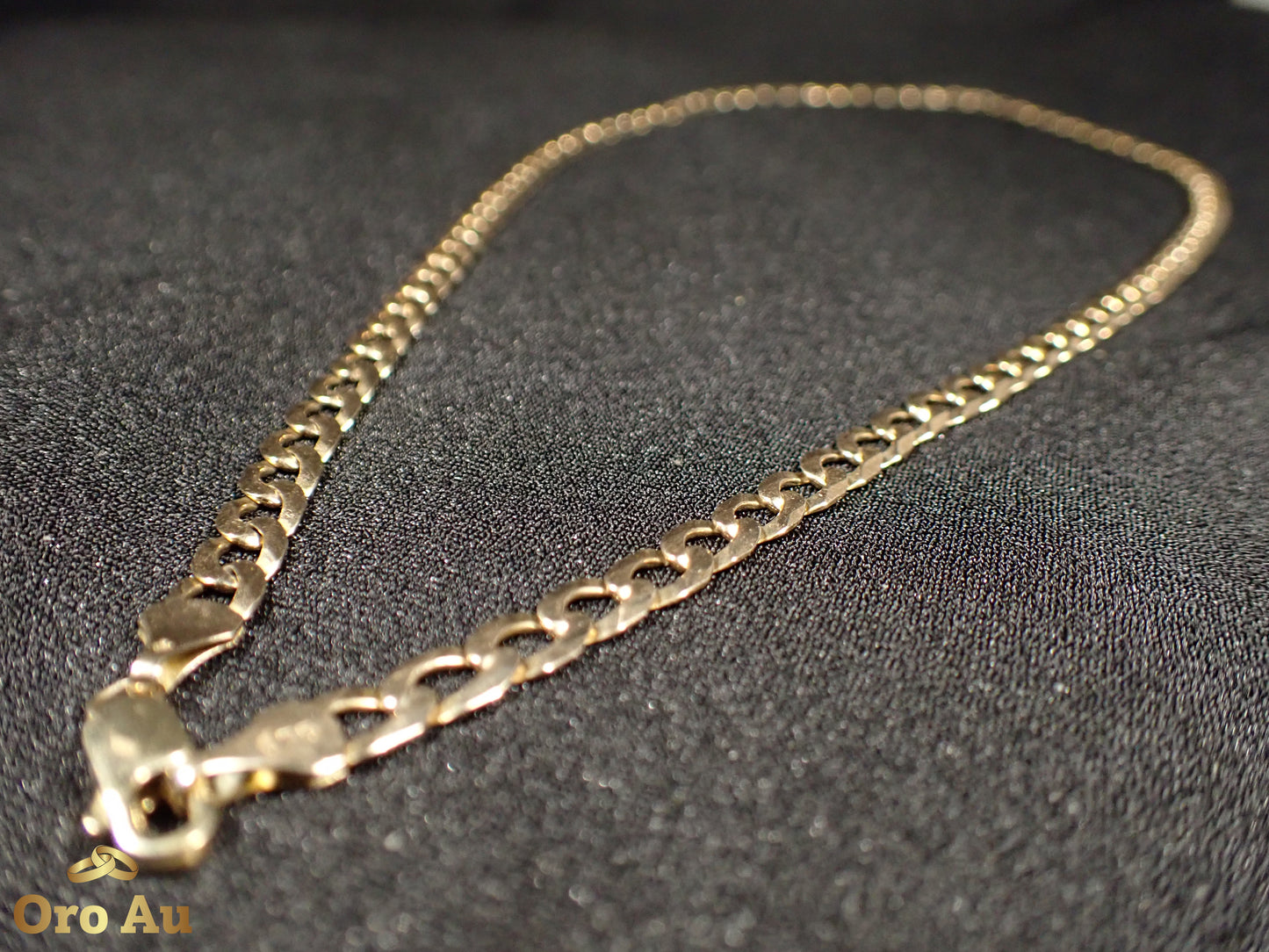 9ct Yellow Gold Flat Curb Link Necklace 14.08g 53cm