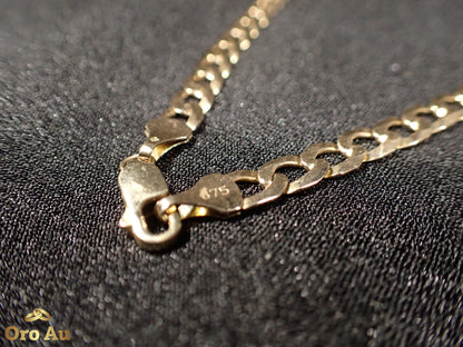 9ct Yellow Gold Flat Curb Link Necklace 14.08g 53cm