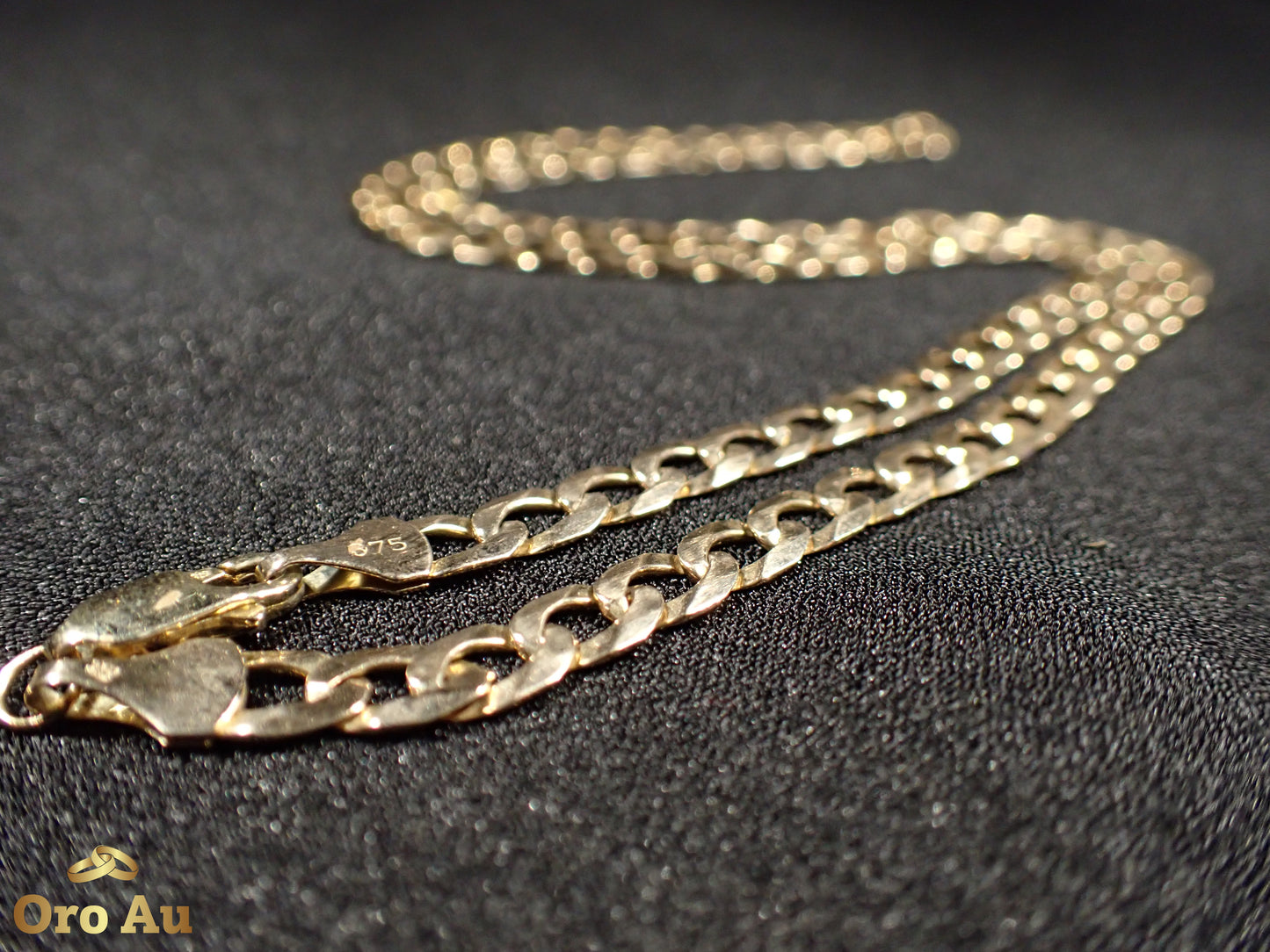 9ct Yellow Gold Flat Curb Link Necklace 14.08g 53cm