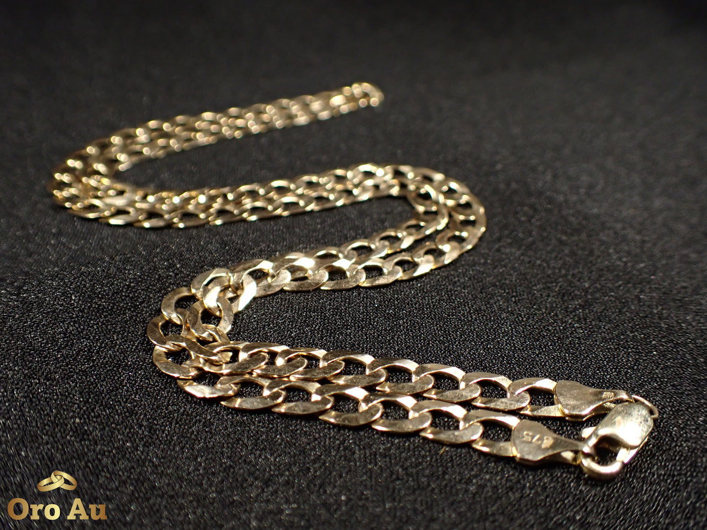 9ct Yellow Gold Flat Curb Link Necklace 14.08g 53cm