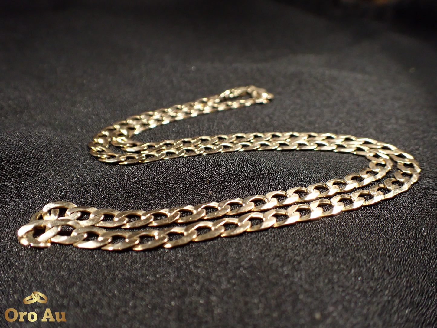 9ct Yellow Gold Flat Curb Link Necklace 14.08g 53cm