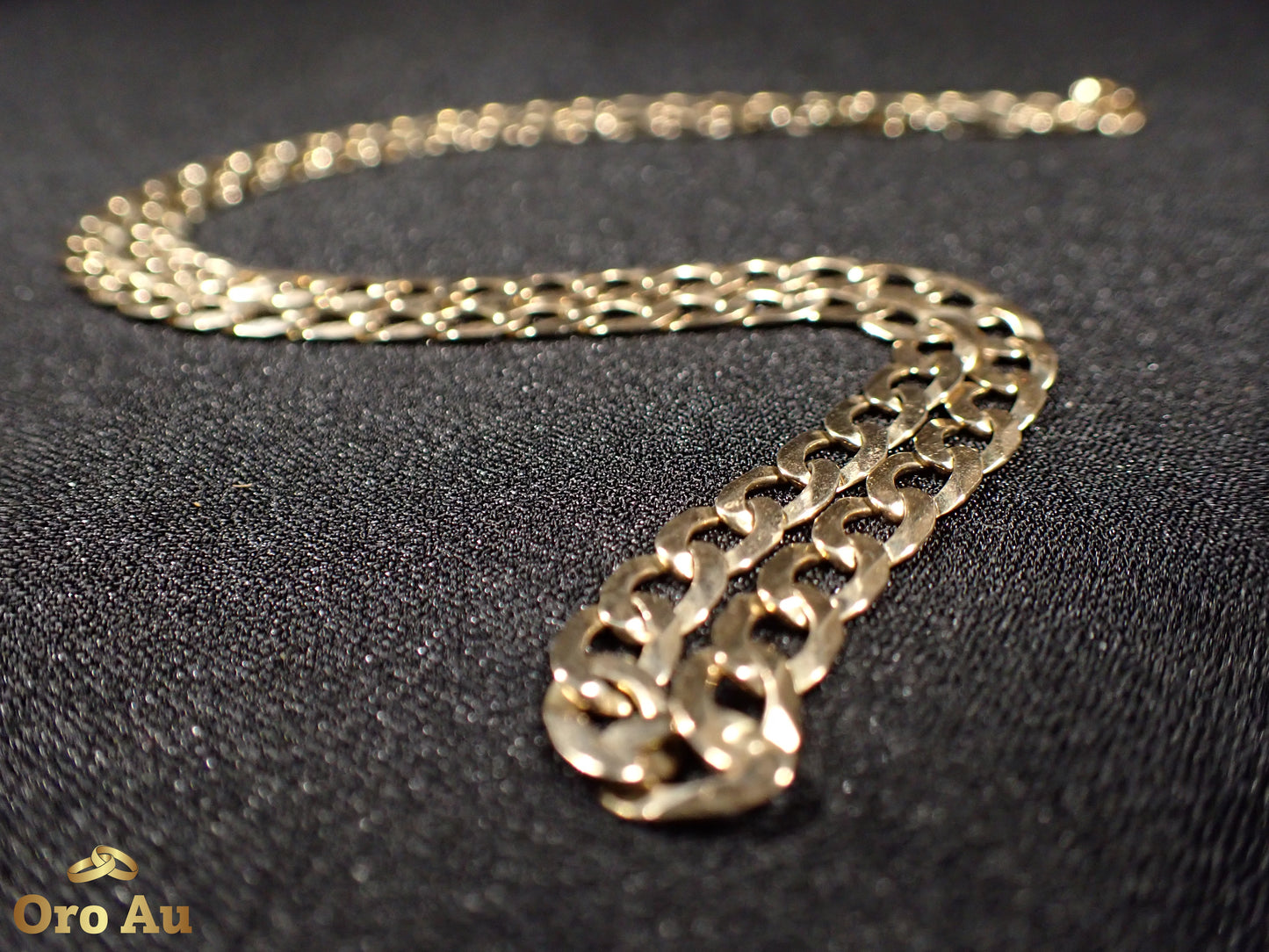 9ct Yellow Gold Flat Curb Link Necklace 14.08g 53cm