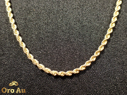 9ct Yellow Gold Rope Link Necklace 50cm 3.52g