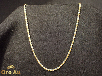 9ct Yellow Gold Rope Link Necklace 50cm 3.52g