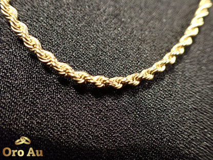 9ct Yellow Gold Rope Link Necklace 50cm 3.52g