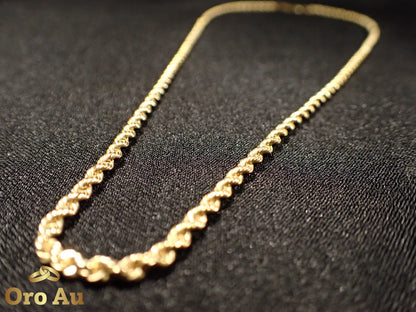 9ct Yellow Gold Rope Link Necklace 50cm 3.52g