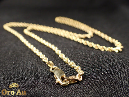 9ct Yellow Gold Rope Link Necklace 50cm 3.52g