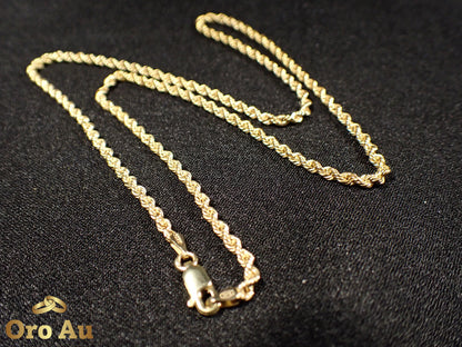 9ct Yellow Gold Rope Link Necklace 50cm 3.52g