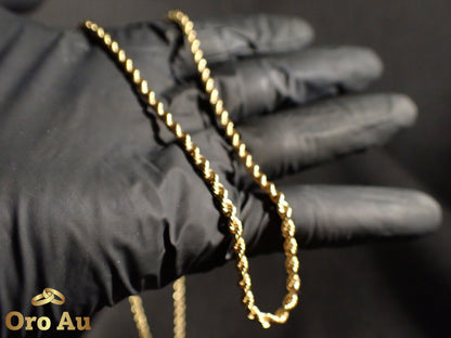 9ct Yellow Gold Rope Link Necklace 50cm 3.52g