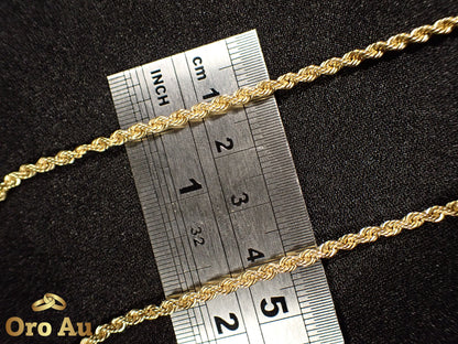 9ct Yellow Gold Rope Link Necklace 50cm 3.52g